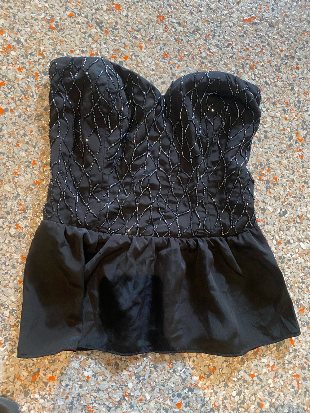 BEBE Strapless Beaded Corset Top